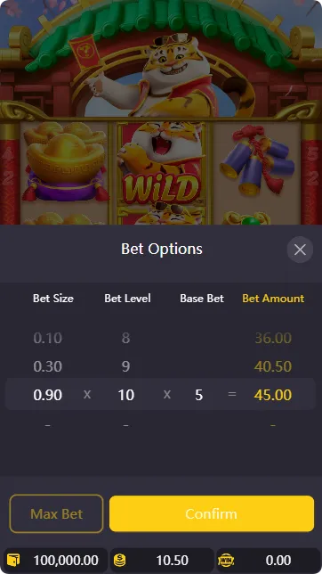 Fortune Tiger Bet Options